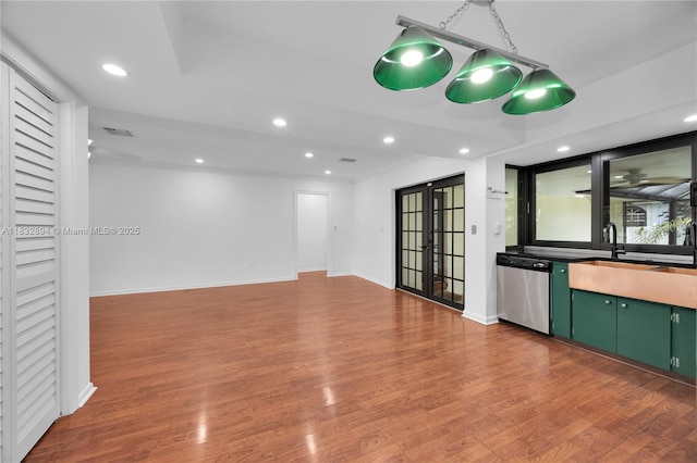 7804 SW 178th Ter, Palmetto Bay, FL 33157 - unfurnished living room featuring wood finished floors and recessed lighting