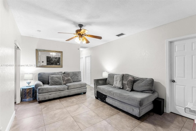 5220 SW 6th St, Plantation, FL 33317 - living area featuring ceiling fan and light tile patterned floors