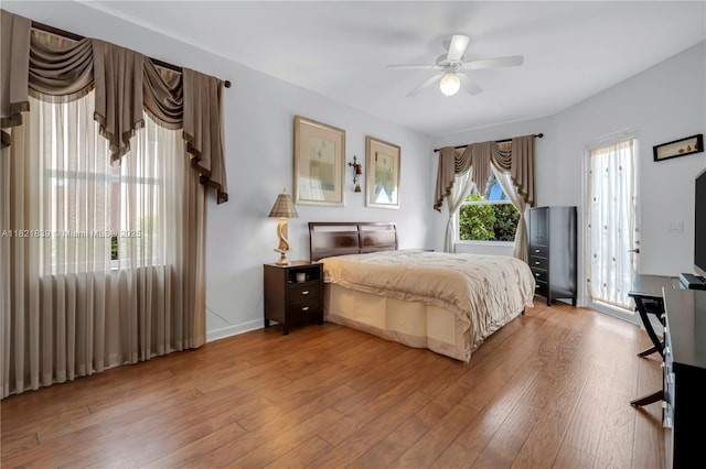 18633 SW 24th St, Miramar, FL 33029 - bedroom with light wood-type flooring and a ceiling fan