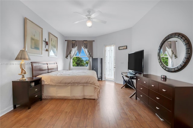 18633 SW 24th St, Miramar, FL 33029 - bedroom featuring light wood-style flooring and a ceiling fan