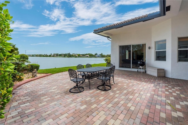 18633 SW 24th St, Miramar, FL 33029 - view of patio / terrace featuring a water view and outdoor dining space