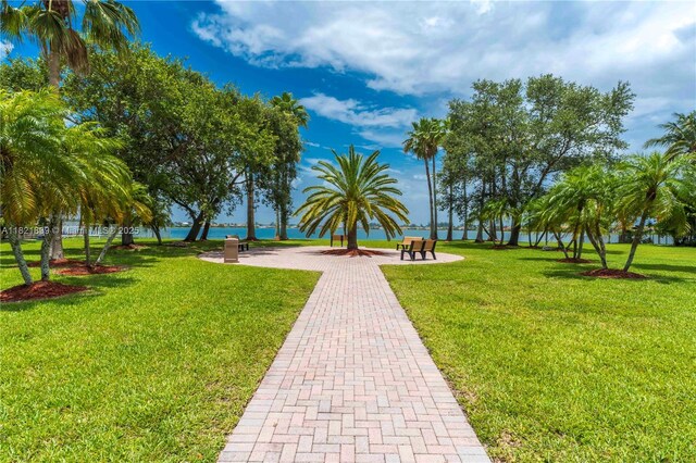 18633 SW 24th St, Miramar, FL 33029 - view of community with a yard and a water view