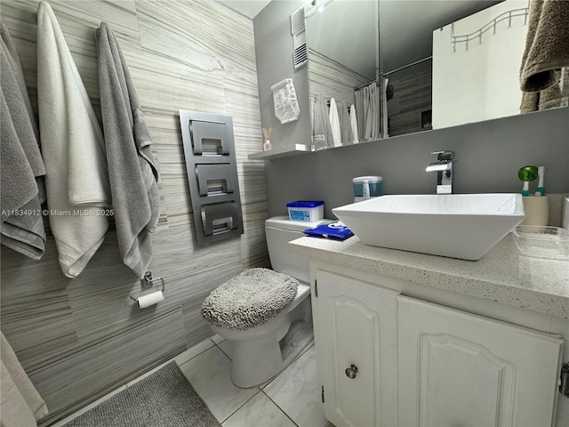 3910 Inverrary Blvd Unit 603-B, Lauderhill, FL 33319 - bathroom with vanity, a shower with curtain, and marble look tile flooring