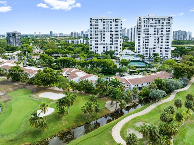 20218 NE 34th Ct Unit 52, Aventura, FL 33180 - aerial view of property's location featuring a golf club and a nearby body of water