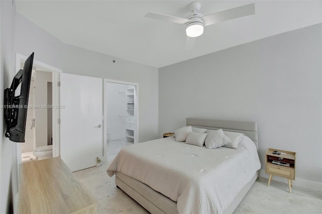 3205 NE 184th St Unit 9106, Aventura, FL 33160 - bedroom with ceiling fan, connected bathroom, and a spacious closet