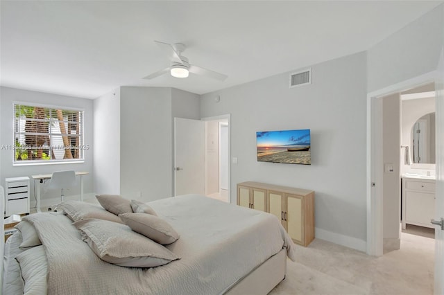 3205 NE 184th St Unit 9106, Aventura, FL 33160 - bedroom with light carpet, a ceiling fan, and arched walkways