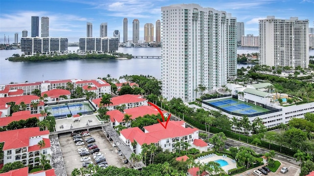 3205 NE 184th St Unit 9106, Aventura, FL 33160 - drone / aerial view of skyline and a large body of water