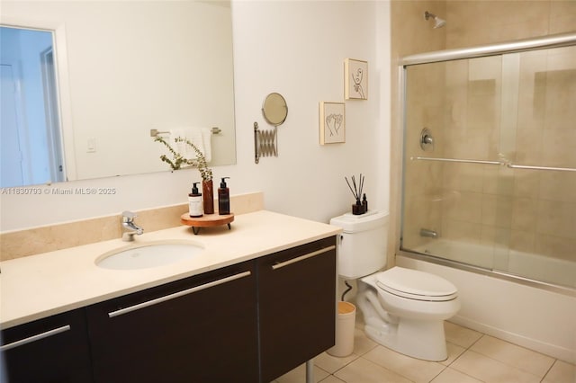 1900 N Bayshore Dr Unit 3804, Miami, FL 33132 - full bathroom with vanity, tile patterned floors, and enclosed tub / shower combo