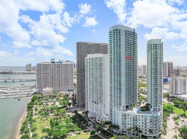1900 N Bayshore Dr Unit 3804, Miami, FL 33132 - drone / aerial view of skyline and a nearby body of water