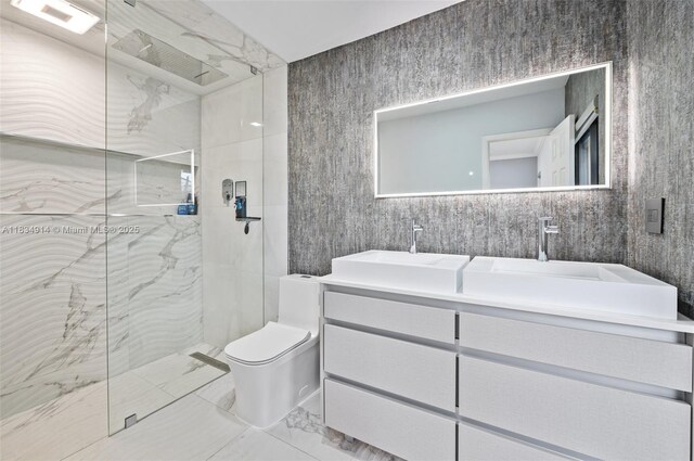 14040 SW 14th St, Davie, FL 33325 - bathroom with a marble finish shower and double vanity