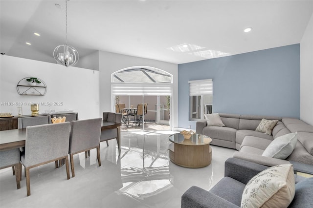 1211 E Wilshire Cir, Pembroke Pines, FL 33027 - living area with a chandelier and recessed lighting