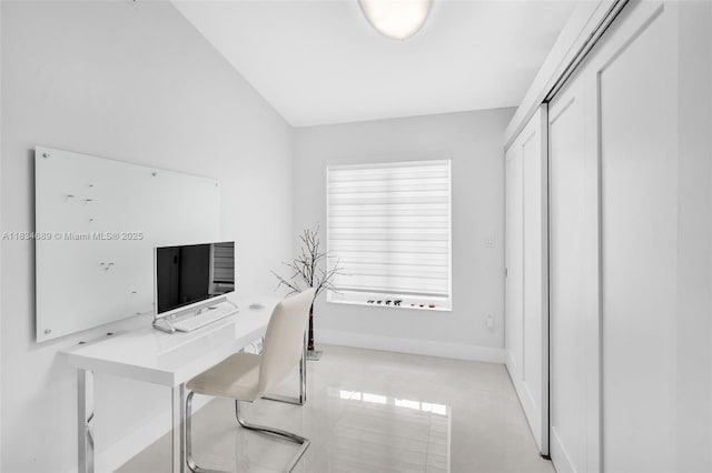 1211 E Wilshire Cir, Pembroke Pines, FL 33027 - office area featuring baseboards and lofted ceiling