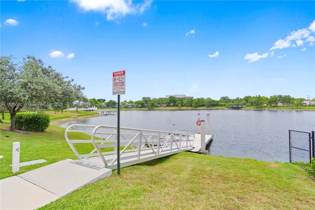 2418 NW 52nd St, Tamarac, FL 33309 - dock featuring a water view and a lawn