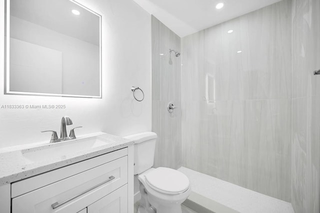 5201 Wiley St, Hollywood, FL 33021 - full bath featuring vanity, a shower, and recessed lighting