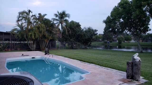 12600 SW 10th Ct, Davie, FL 33325 - view of pool with a water view and a patio