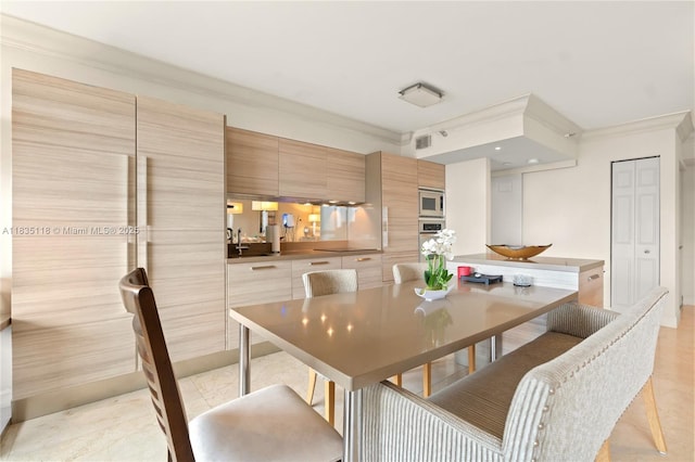 3530 Mystic Pointe Dr Unit 1714, Aventura, FL 33180 - dining room featuring crown molding