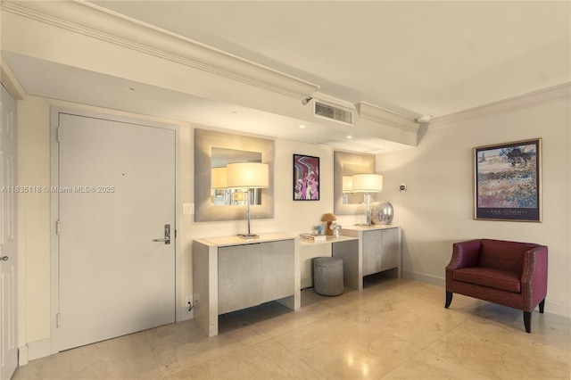 3530 Mystic Pointe Dr Unit 1714, Aventura, FL 33180 - living area featuring crown molding and baseboards