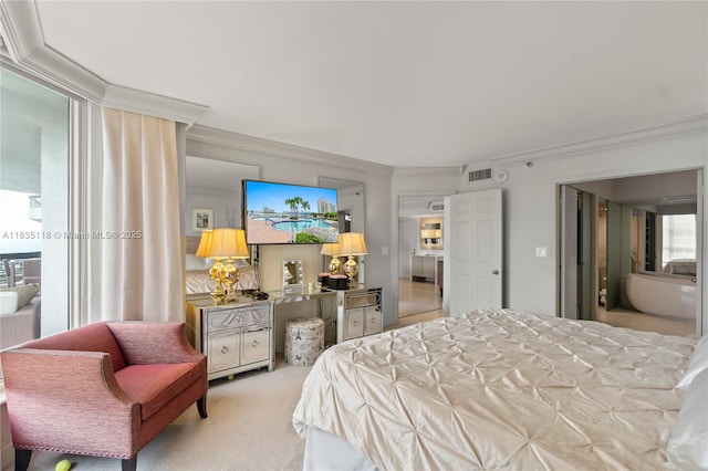 3530 Mystic Pointe Dr Unit 1714, Aventura, FL 33180 - bedroom featuring light carpet and ornamental molding