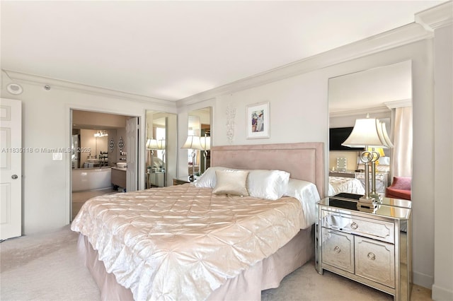 3530 Mystic Pointe Dr Unit 1714, Aventura, FL 33180 - carpeted bedroom with crown molding and connected bathroom