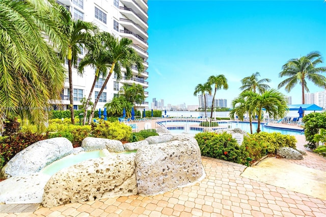 3530 Mystic Pointe Dr Unit 1714, Aventura, FL 33180 - community pool featuring a view of city