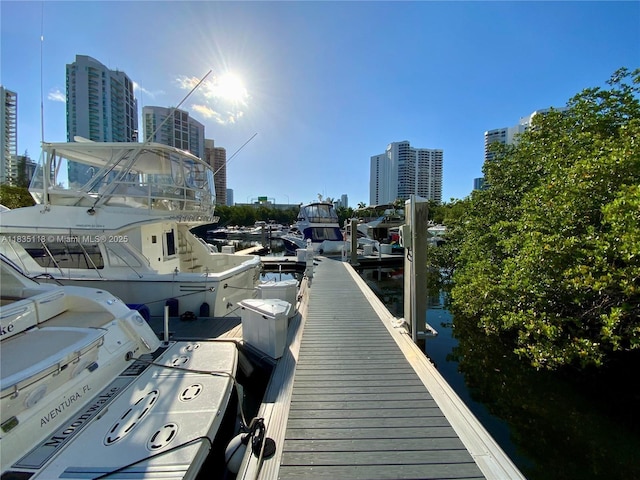 3530 Mystic Pointe Dr Unit 1714, Aventura, FL 33180 - dock featuring a view of city