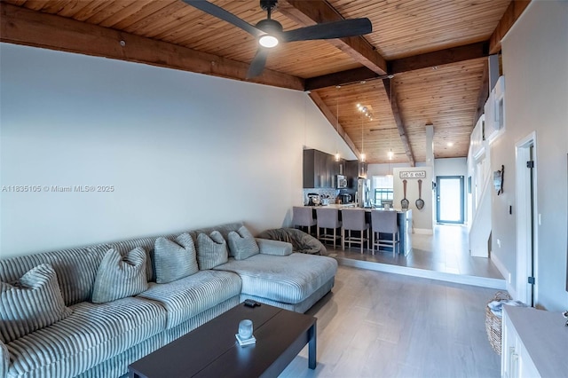 10391 Jasmine Ct, Pembroke Pines, FL 33026 - living area with wood ceiling, light wood finished floors, and ceiling fan