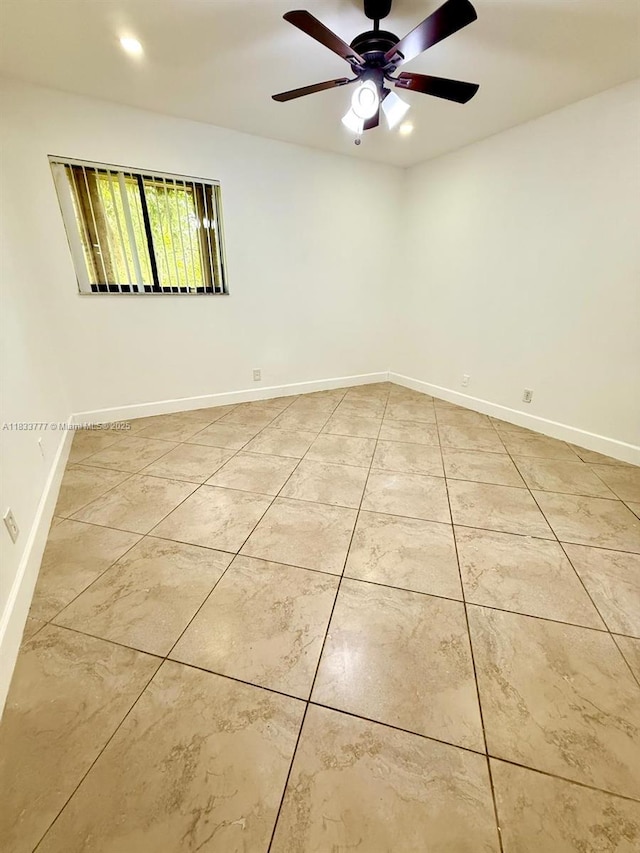 5012 SW 40th Ave Unit 5012, Fort Lauderdale, FL 33312 - tiled empty room featuring a ceiling fan and recessed lighting