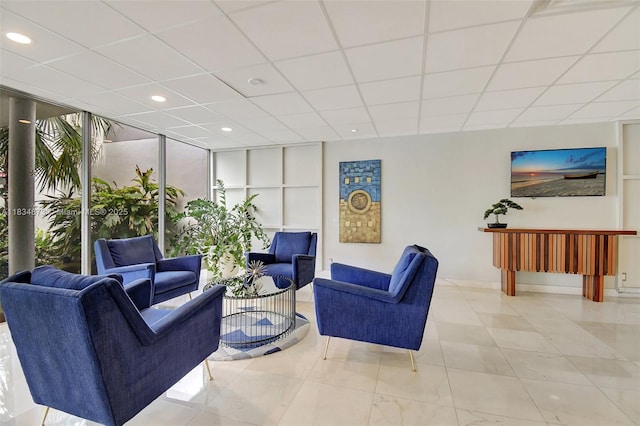 4350 Hillcrest Dr Unit 306, Hollywood, FL 33021 - lobby featuring a wall of windows, recessed lighting, and a paneled ceiling