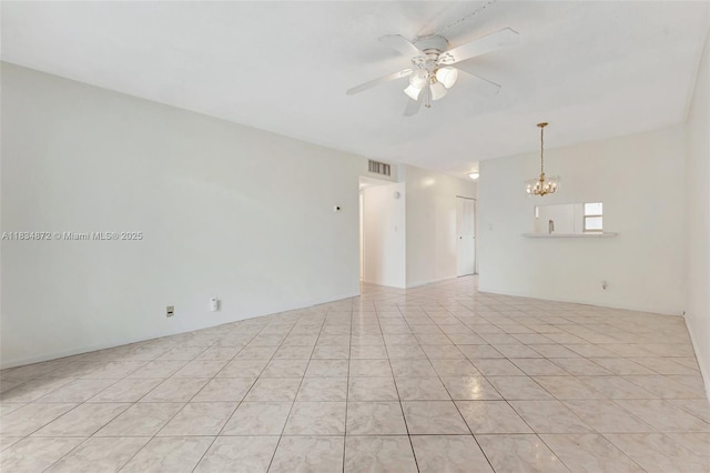 4341 NW 16th St Unit 203, Lauderhill, FL 33313 - spare room featuring a chandelier and a ceiling fan