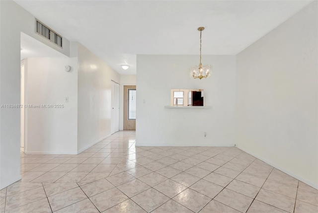 4341 NW 16th St Unit 203, Lauderhill, FL 33313 - unfurnished room featuring a chandelier and light tile patterned floors