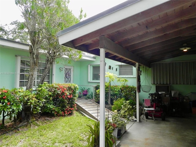 8225 SW 97th St, Miami, FL 33156 - doorway to property featuring stucco siding