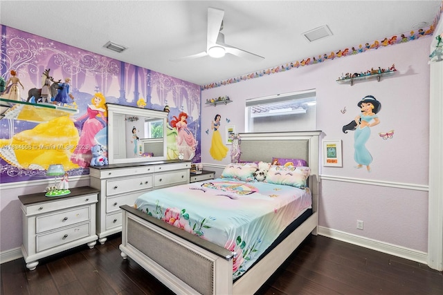 8346 SW 51st St, Davie, FL 33328 - bedroom featuring dark wood-type flooring and a ceiling fan