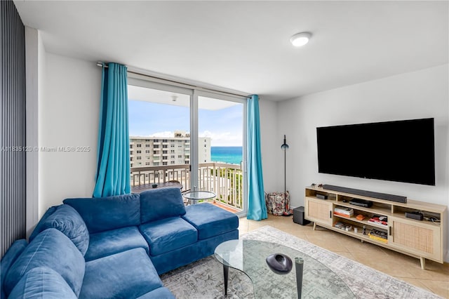 401 Ocean Dr Unit 1024, Miami Beach, FL 33139 - living area featuring tile patterned floors and expansive windows