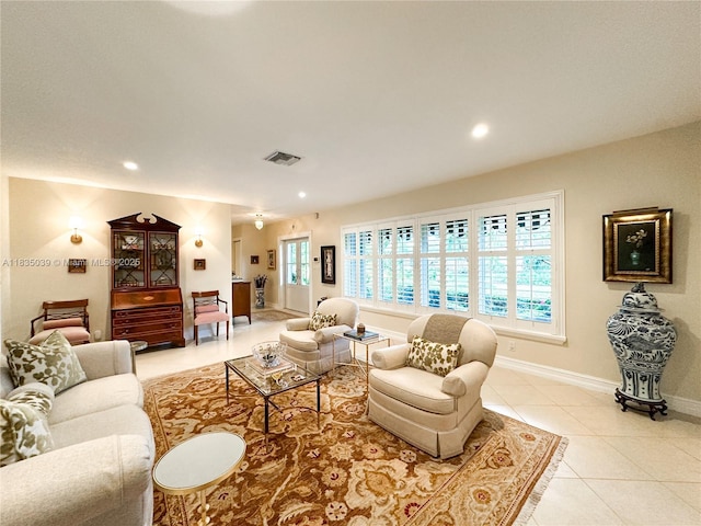 8225 SW 151st St, Palmetto Bay, FL 33158 - living area with light tile patterned floors and recessed lighting