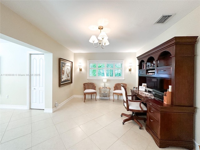 8225 SW 151st St, Palmetto Bay, FL 33158 - office space with a chandelier and light tile patterned floors