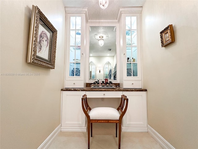 8225 SW 151st St, Palmetto Bay, FL 33158 - bathroom with a textured ceiling, vanity, and tile patterned flooring