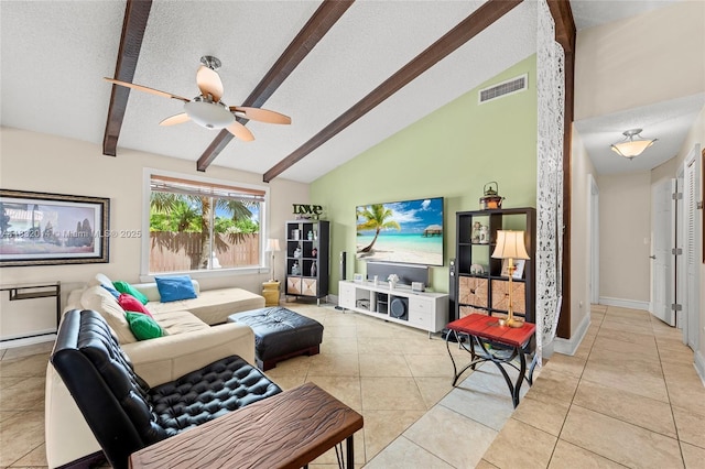 17130 SW 93rd Ave, Palmetto Bay, FL 33157 - living area with a textured ceiling, ceiling fan, and tile patterned floors