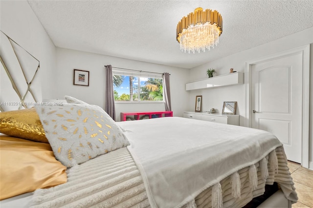 17130 SW 93rd Ave, Palmetto Bay, FL 33157 - bedroom with a textured ceiling and a chandelier