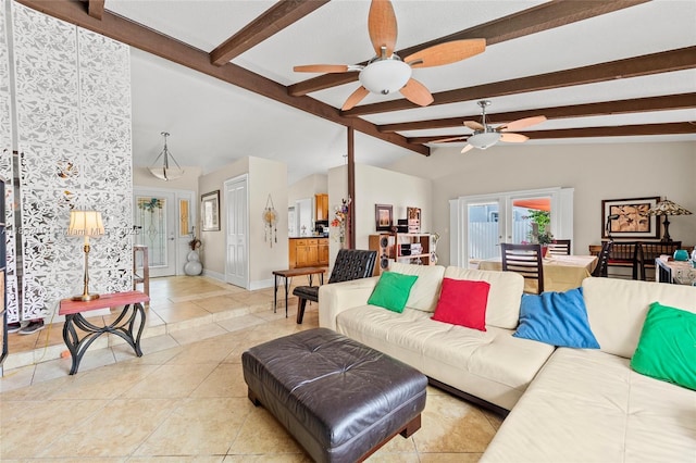 17130 SW 93rd Ave, Palmetto Bay, FL 33157 - living area featuring ceiling fan and light tile patterned floors