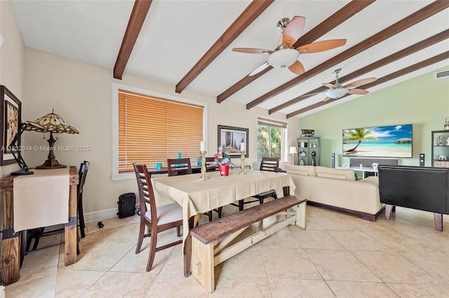 17130 SW 93rd Ave, Palmetto Bay, FL 33157 - dining room featuring ceiling fan and light tile patterned floors