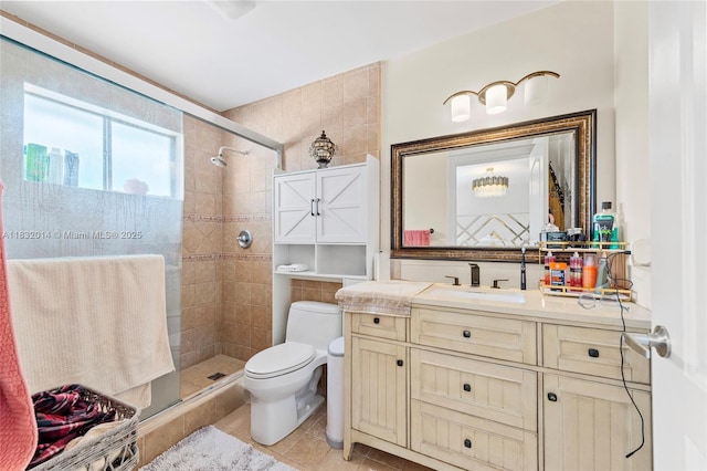 17130 SW 93rd Ave, Palmetto Bay, FL 33157 - full bathroom with a tile shower, tile patterned flooring, and vanity