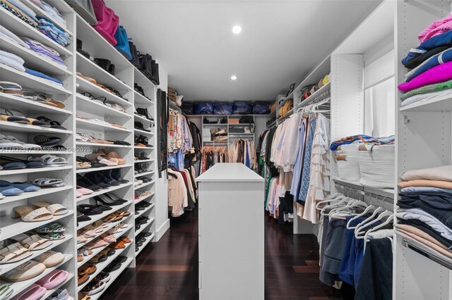 1231 96th St, Bay Harbor Islands, FL 33154 - walk in closet featuring dark wood-style flooring