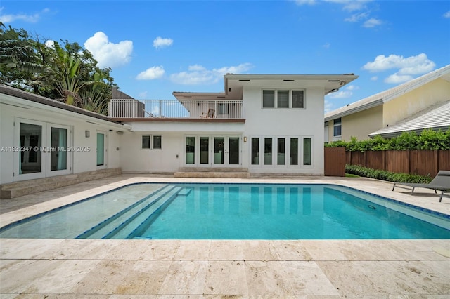 1231 96th St, Bay Harbor Islands, FL 33154 - view of pool with french doors and a patio