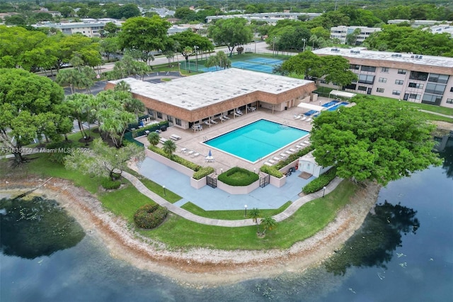 4965 E Sabal Palm Blvd Unit 207, Tamarac, FL 33319 - aerial view of a pool and a nearby body of water