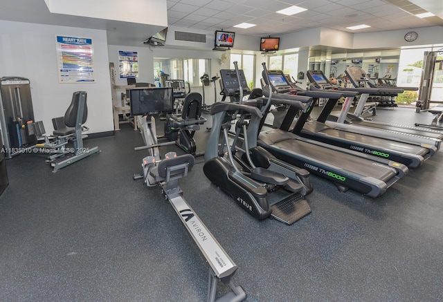 5570 Royal Lake Cir, Boynton Beach, FL 33437 - gym featuring a paneled ceiling