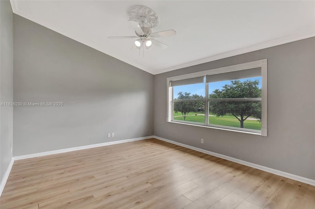 8018 Aberdeen Dr Unit 202, Boynton Beach, FL 33472 - empty room with crown molding, a ceiling fan, and wood finished floors