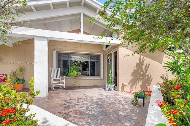 5001 SW 11th Cir, Margate, FL 33068 - doorway to property with a patio area and stucco siding