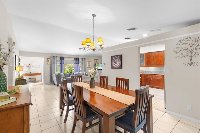 5001 SW 11th Cir, Margate, FL 33068 - dining area featuring light tile patterned floors and a chandelier