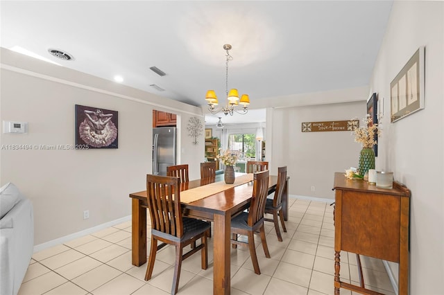 5001 SW 11th Cir, Margate, FL 33068 - dining room featuring a chandelier and light tile patterned floors
