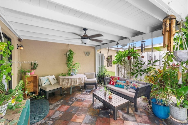 5001 SW 11th Cir, Margate, FL 33068 - view of patio / terrace featuring outdoor lounge area and ceiling fan